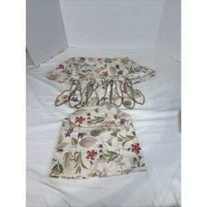 2 Longaberger Botanical Gardens Cotton Basket Liners. 10" X 9", 11.5"X6.5X5.5"